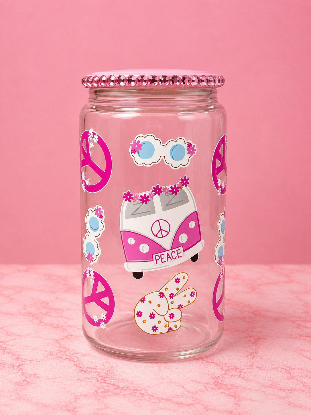 Groovy Peace Glass Cup