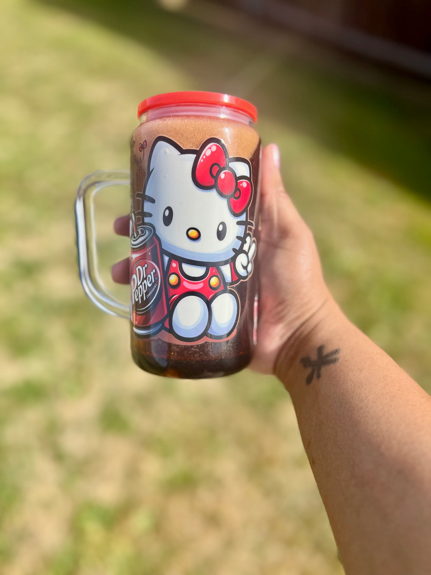 Dr.Pepper Inspired HK Glass Cup