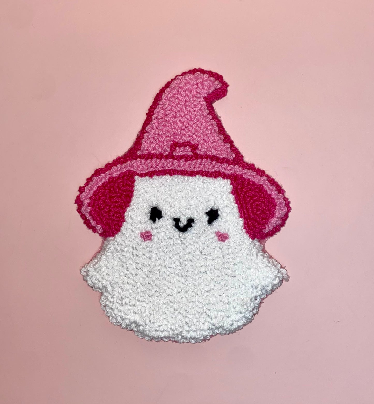 Pink Hat Ghost Mug Rug