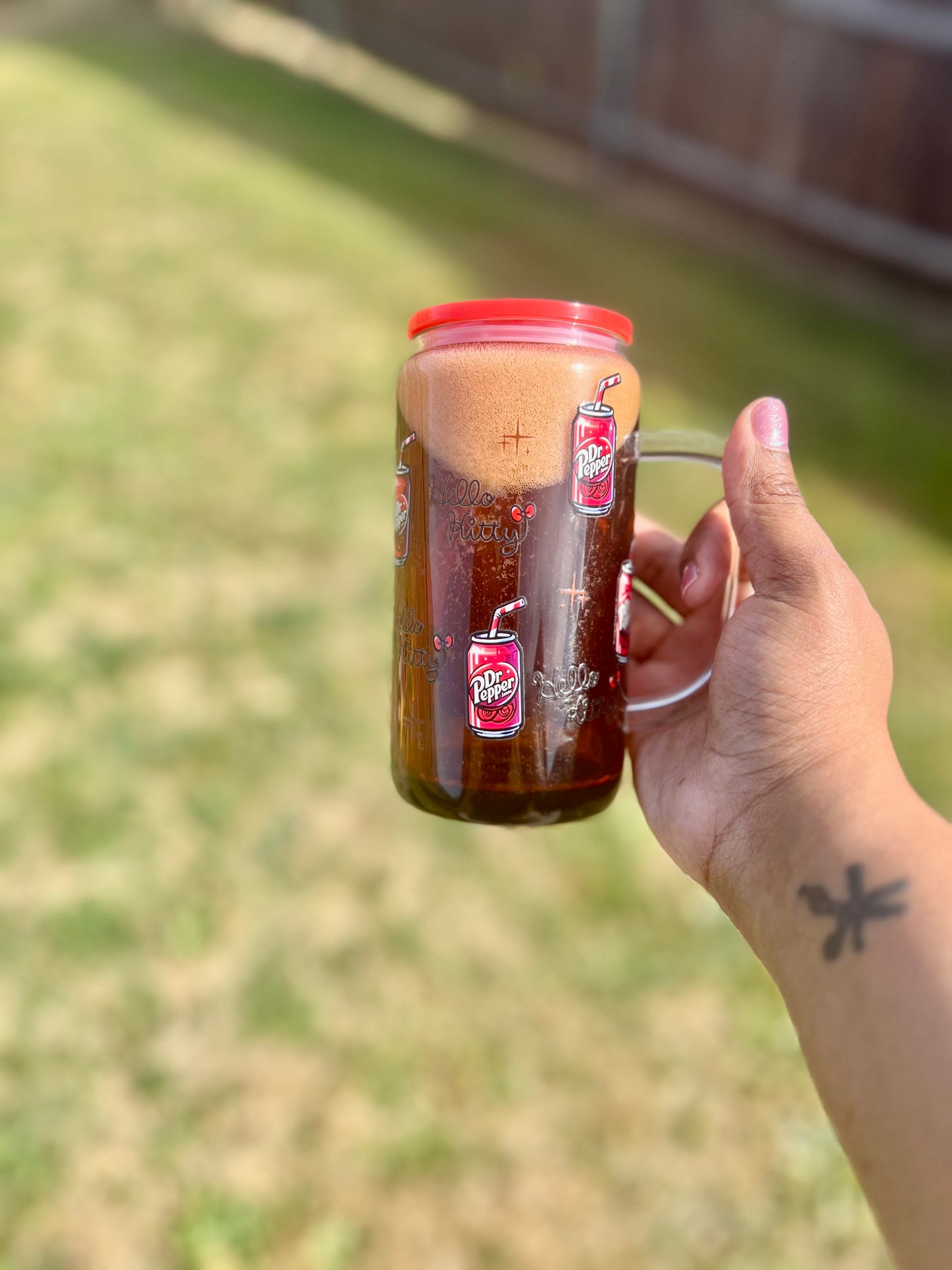 Dr.Pepper Inspired HK Glass Cup