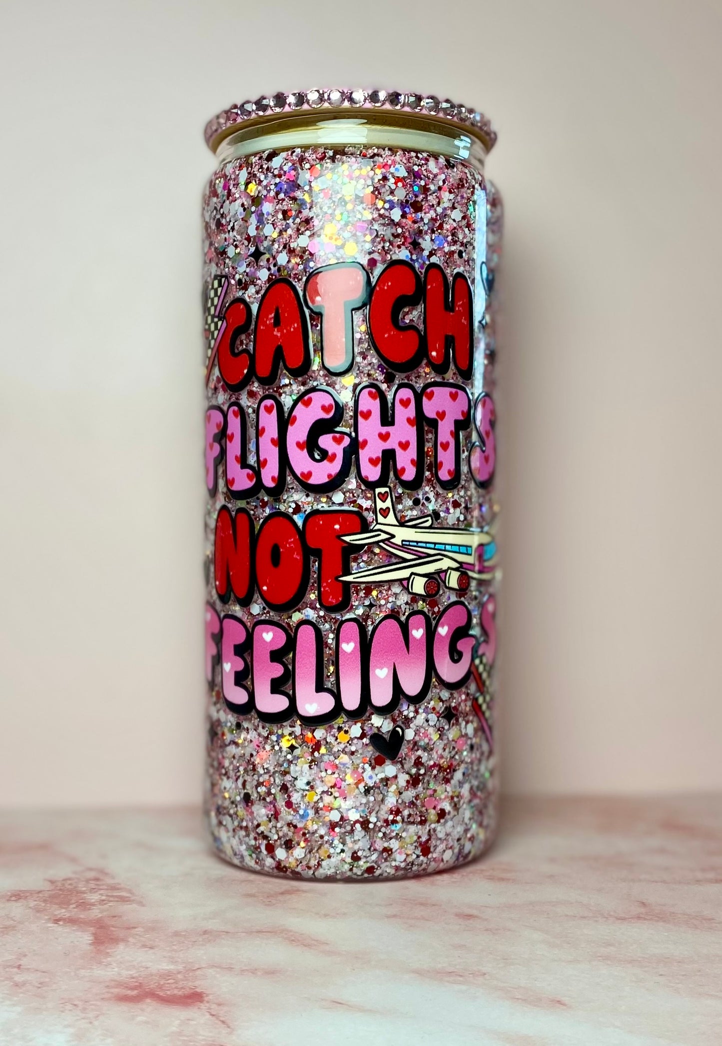 Catch Flights Not Feelings Snowglobe Tumbler