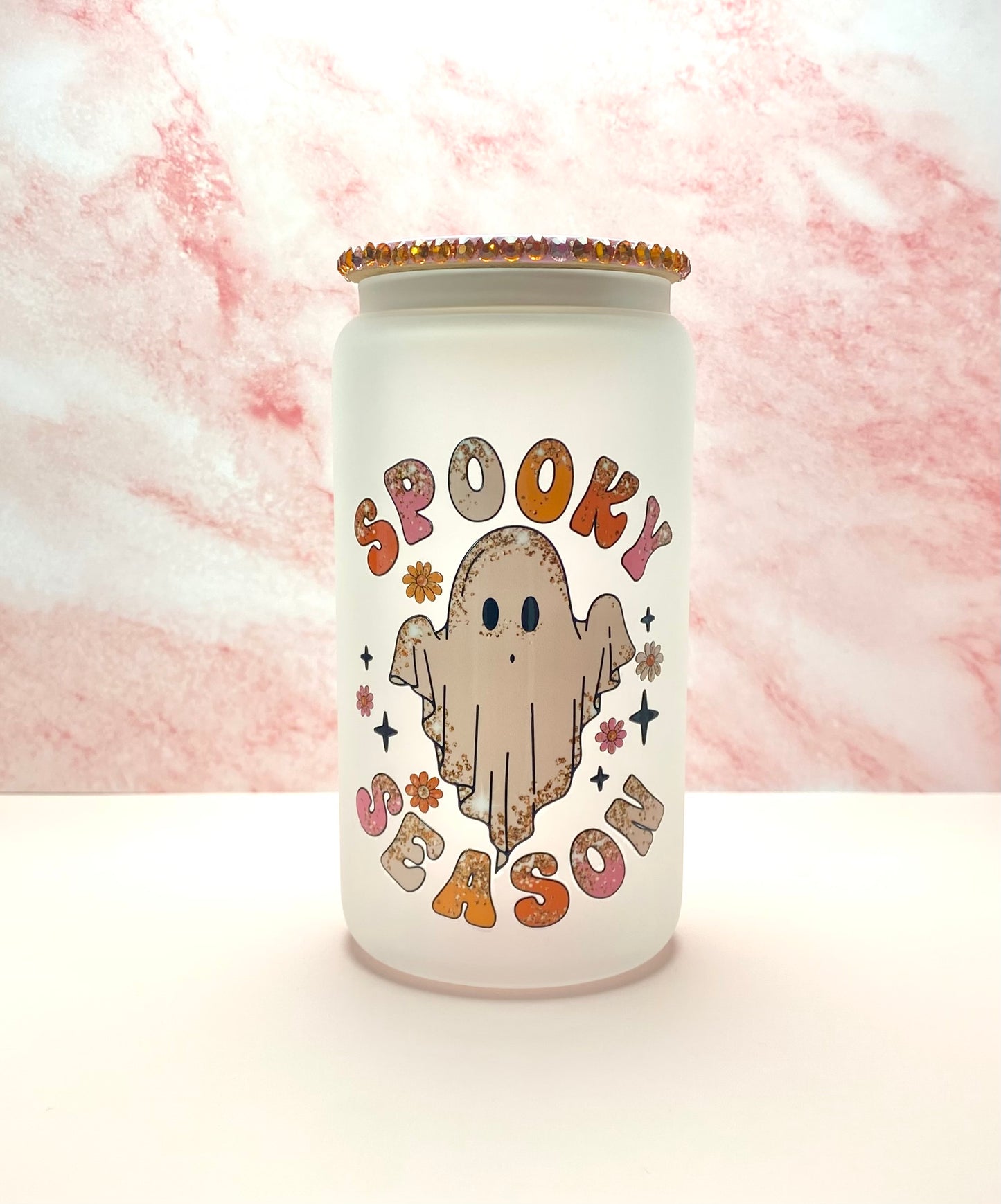 Spooky Season Ghost Glass Cup