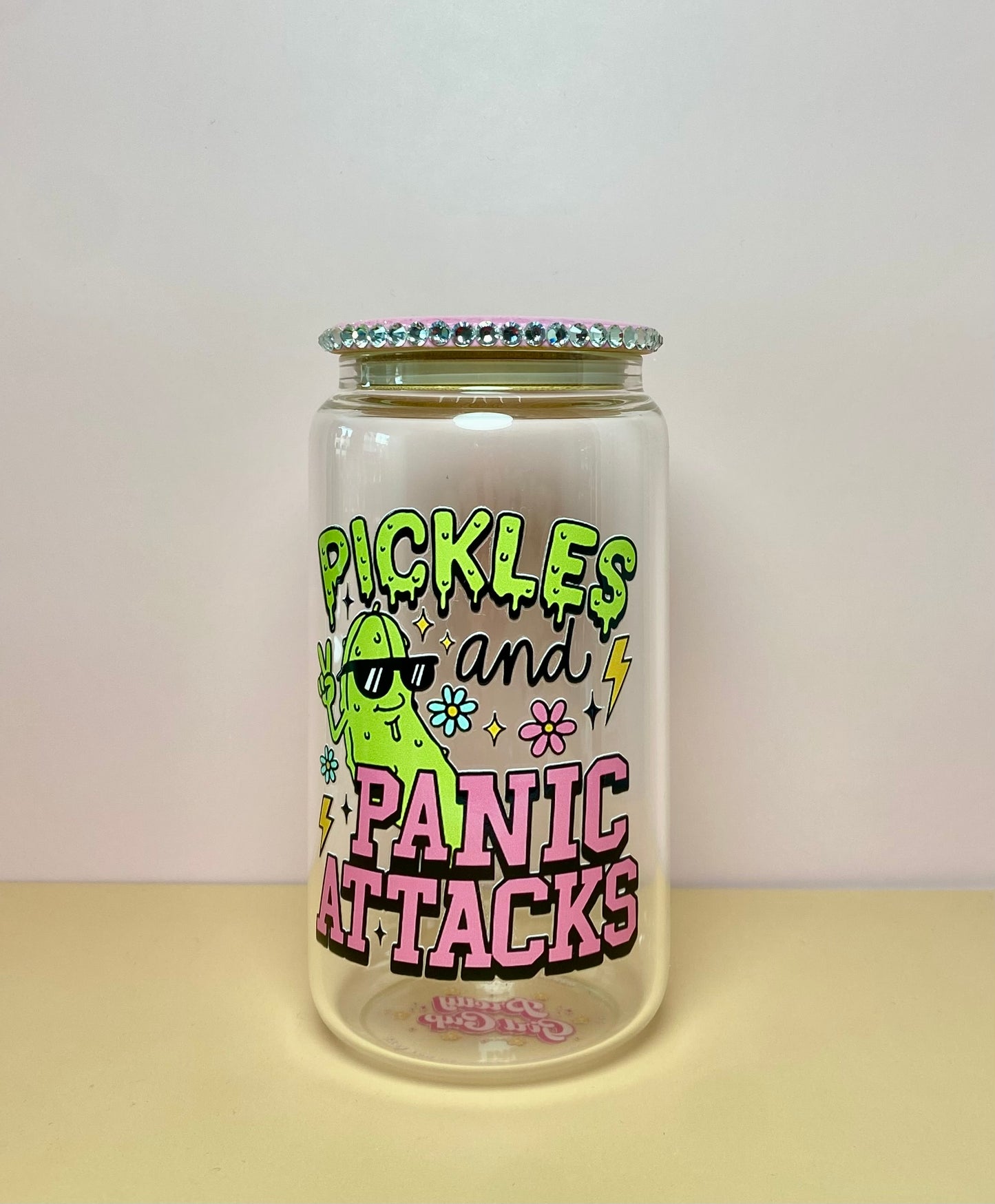 Pickles And Panic Attacks Glass Cup