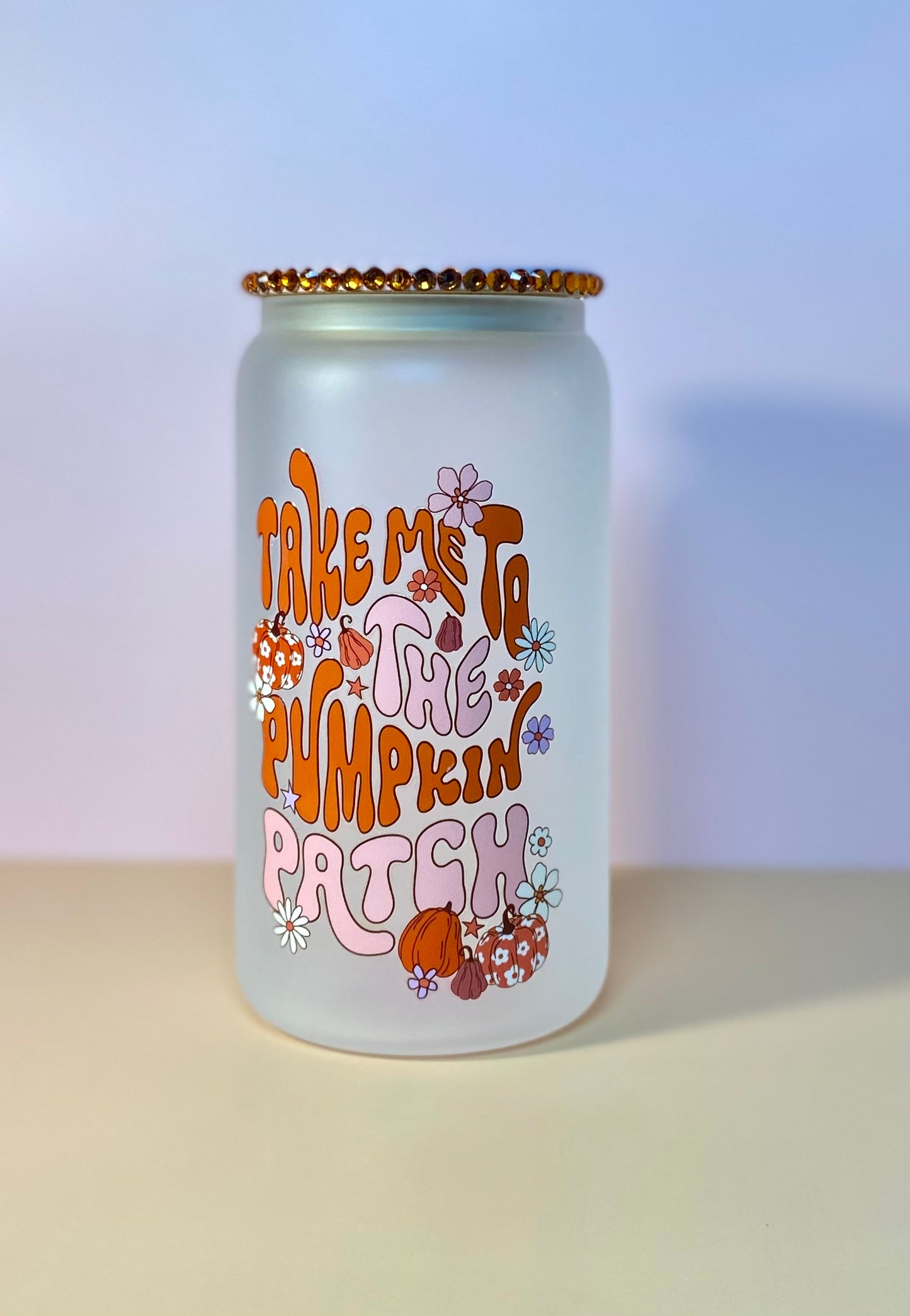 Take Me To The Pumpkin Patch Glass Cup