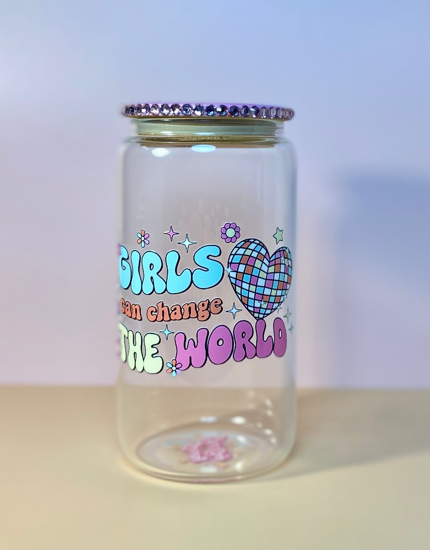Girls Can Change The World Glass Cup