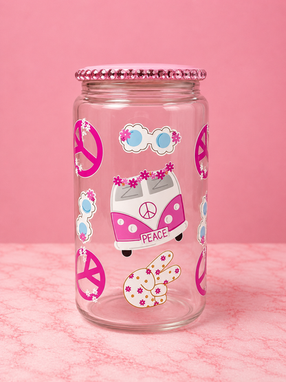 Groovy Peace Glass Cup