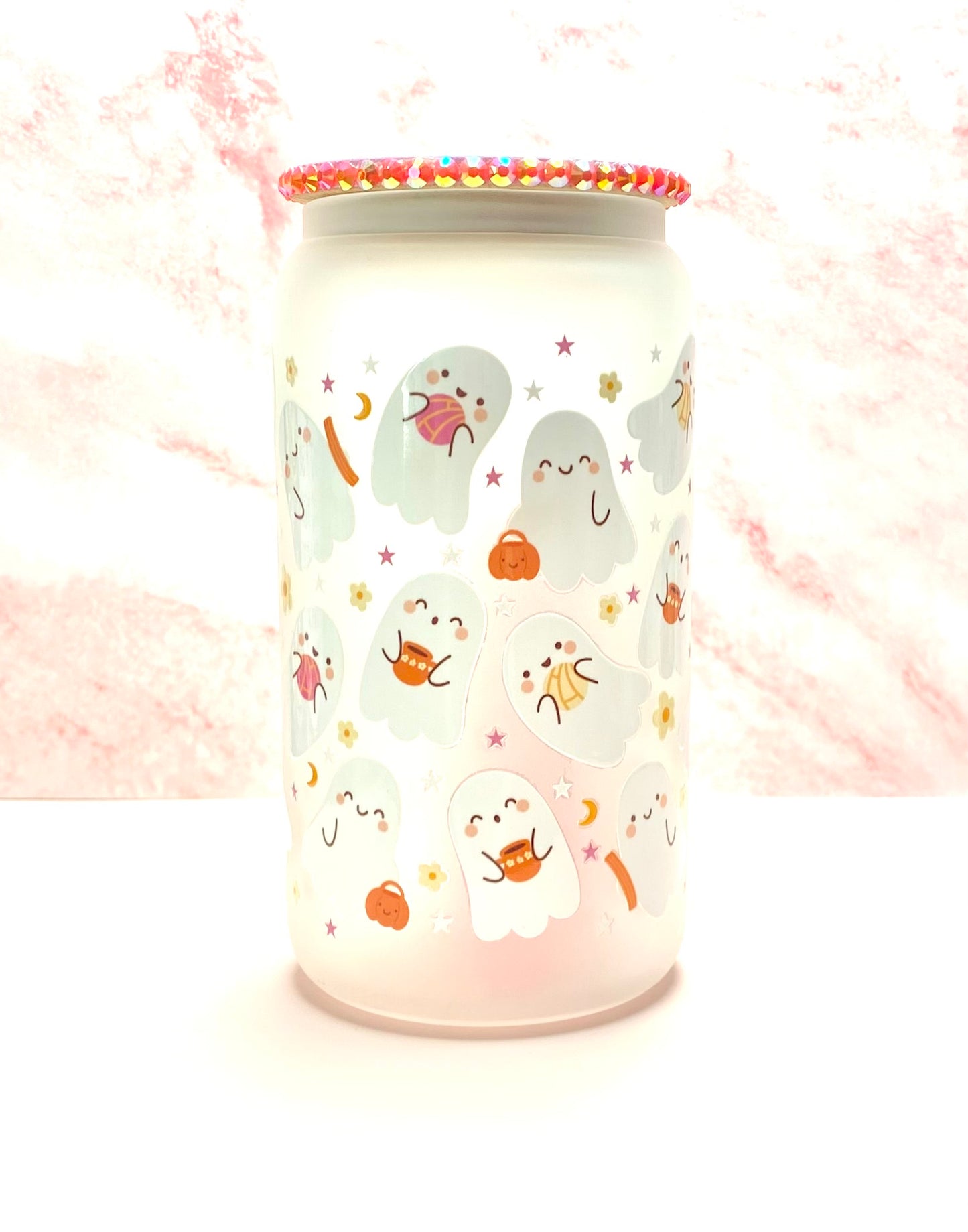 Cute Festive Ghost Glass Cup