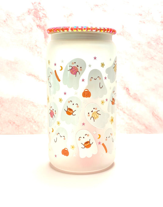 Cute Festive Ghost Glass Cup