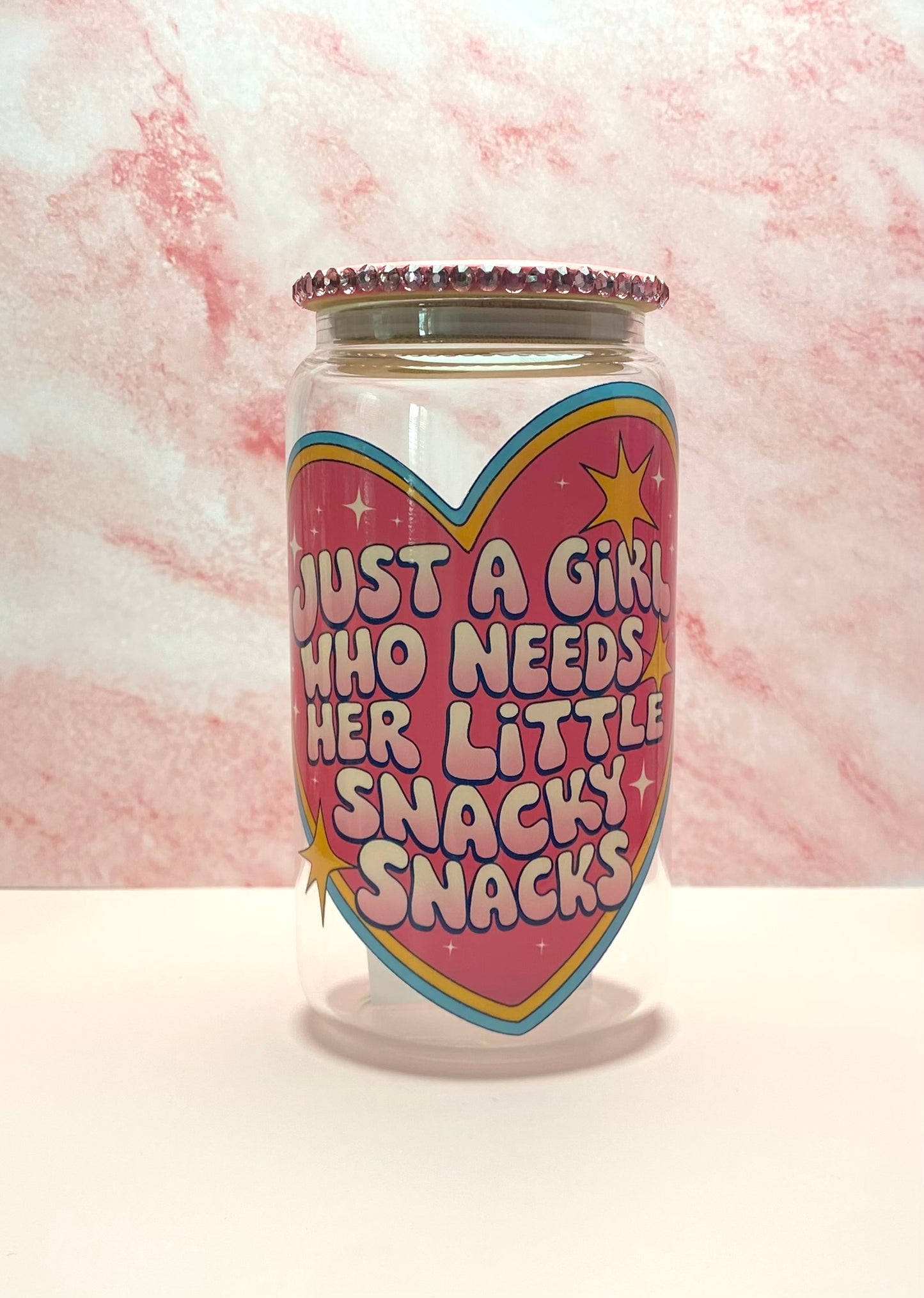 Just Girl Who Needs Her Little Snacky Snacks Glass Cup