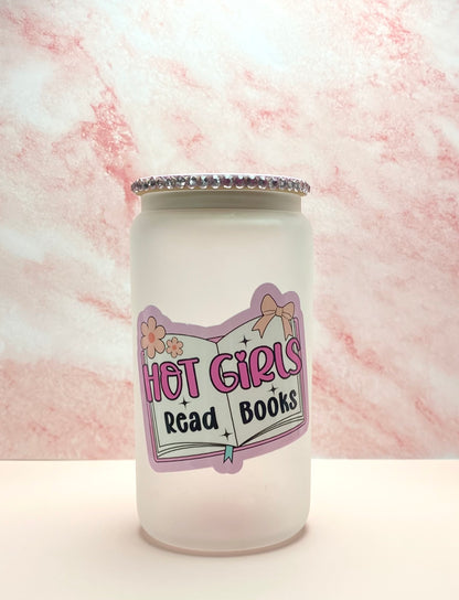 Hot Girls Read Books Glass Cup