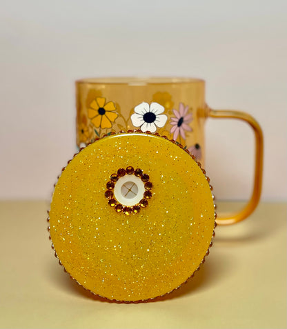 Colorful Books And Flowers Glass Mug