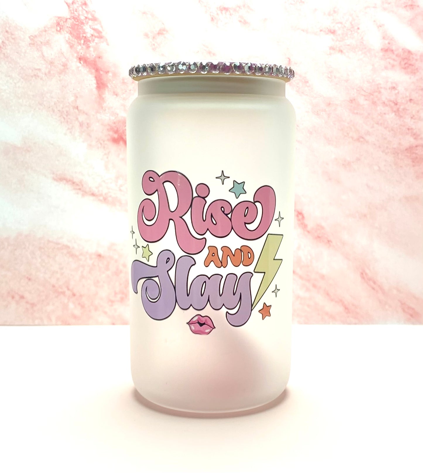 Rise And Slay Glass Cup