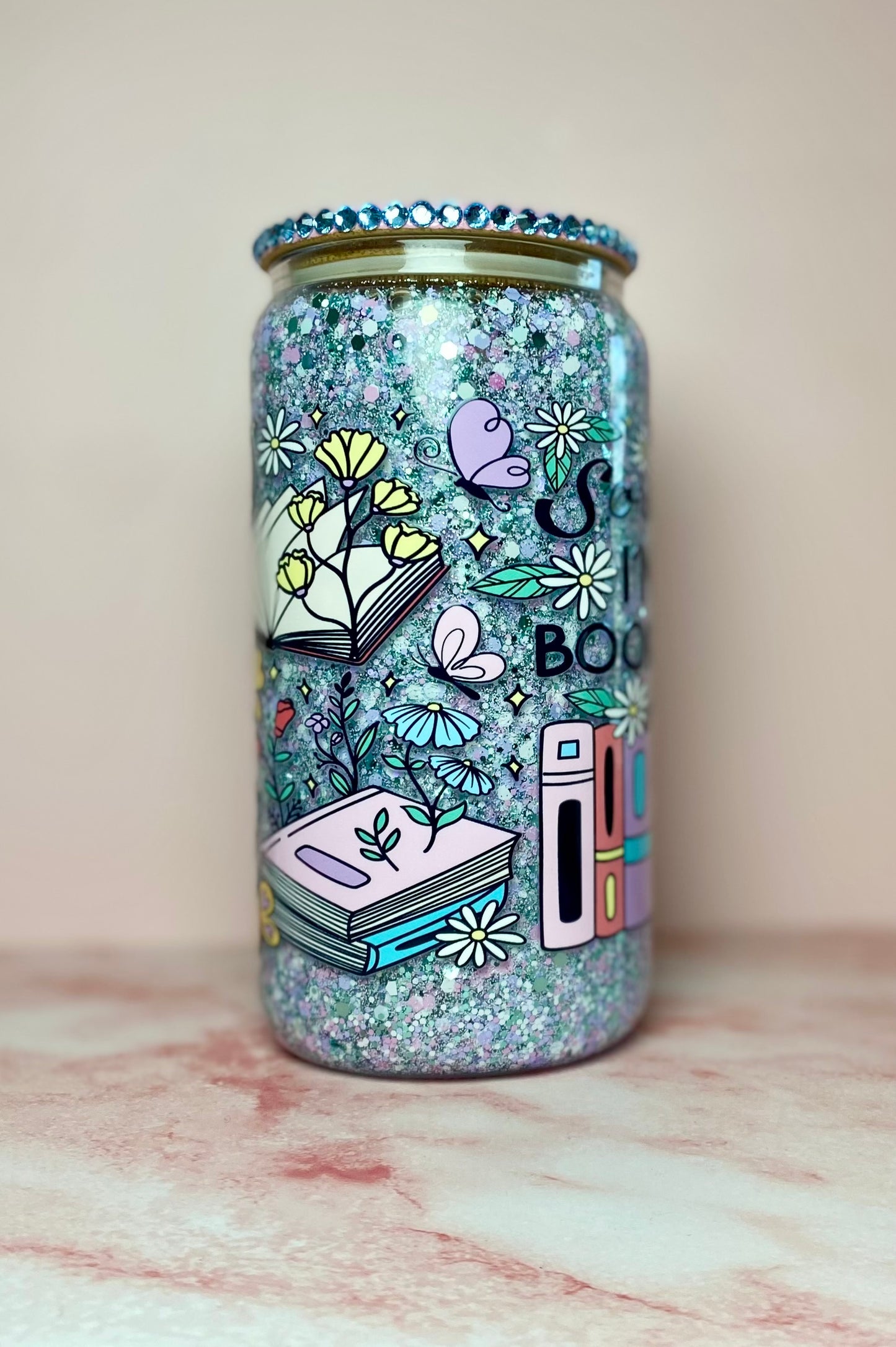 Sorry I'm All Booked Up Snowglobe Tumbler