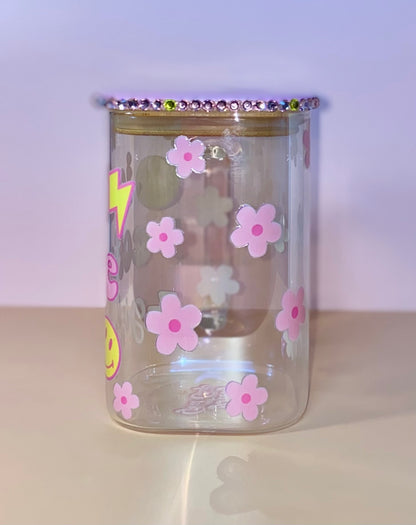 Iced Coffee Girly Square Glass Mug