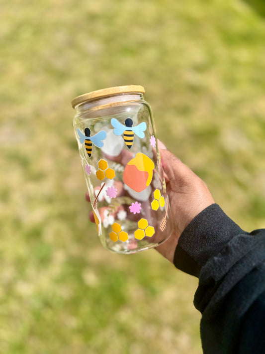 Honey Bee Glass Cup