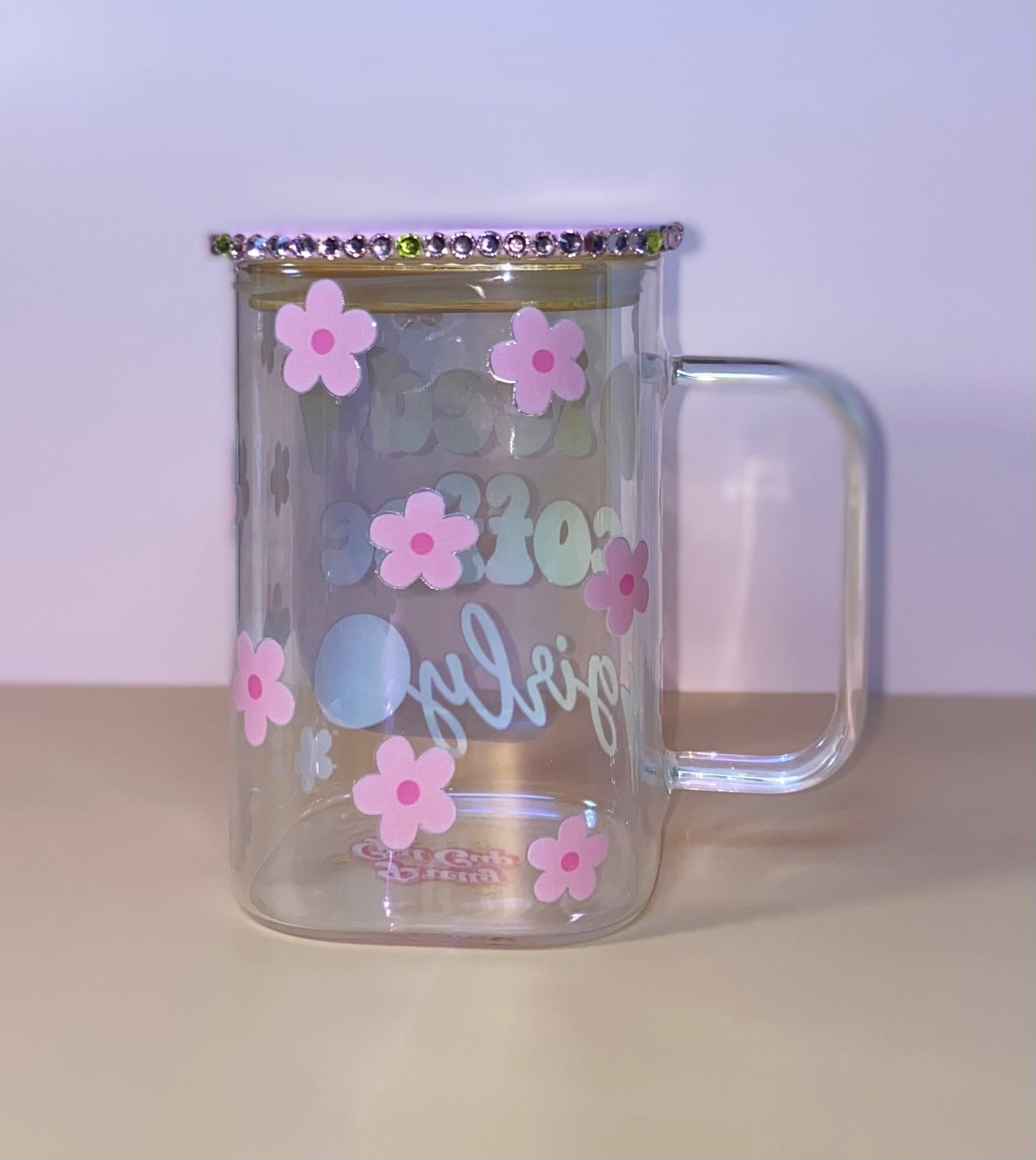 Iced Coffee Girly Square Glass Mug