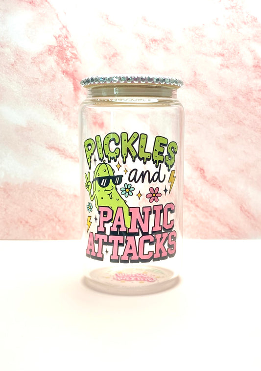 Pickles And Panic Attacks Glass Cup