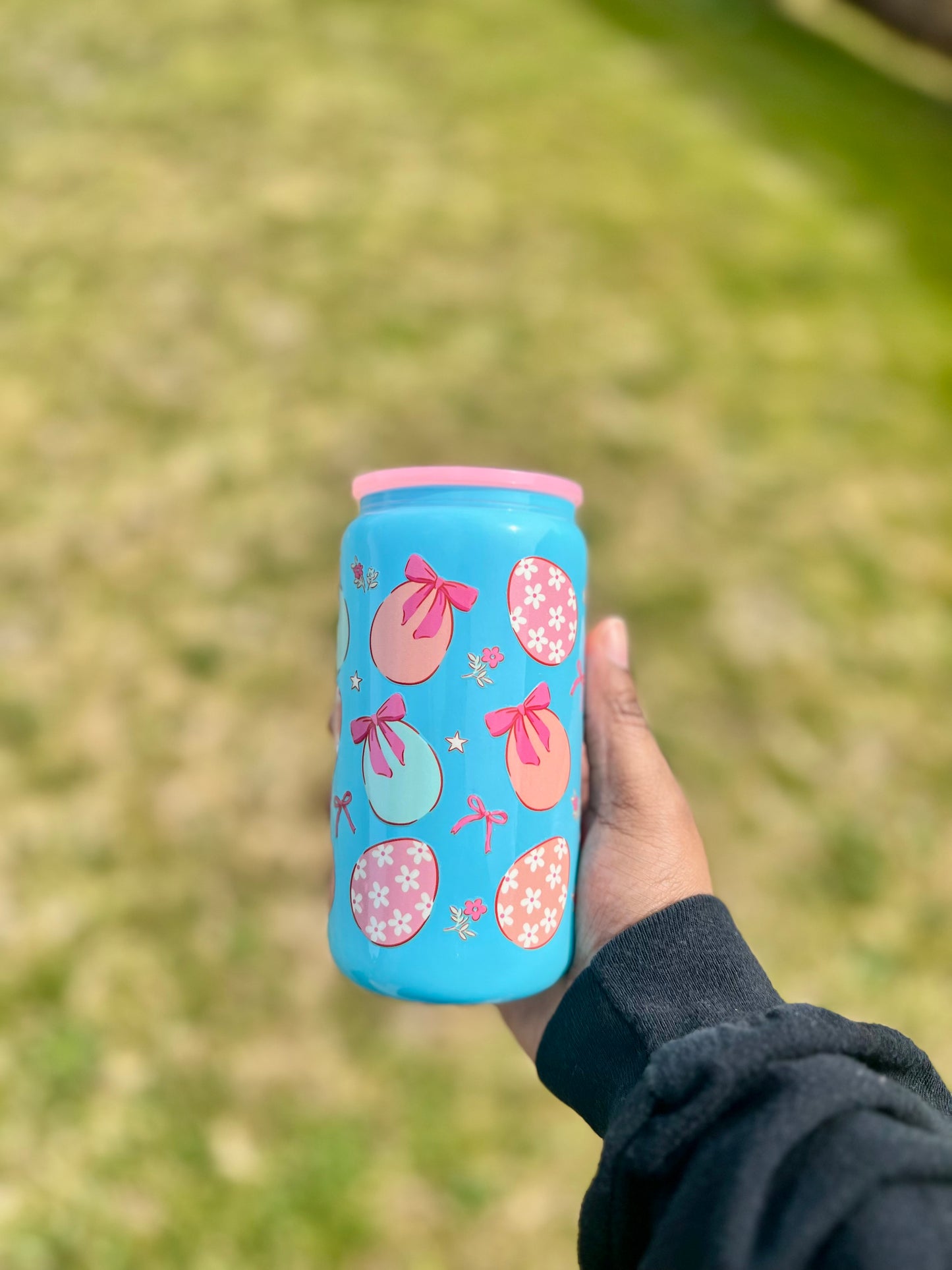 Colorful Easter Egg Glass Cup