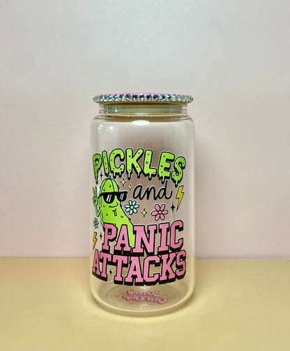Pickles And Panic Attacks Glass Cup