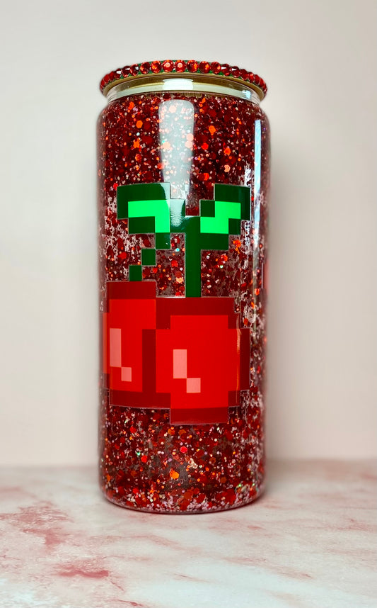 Pixel Cherry Snowglobe Tumbler