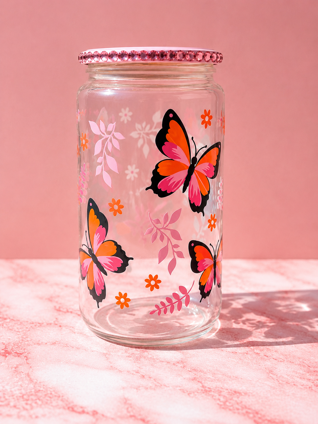 Butterfly Garden Glass Cup