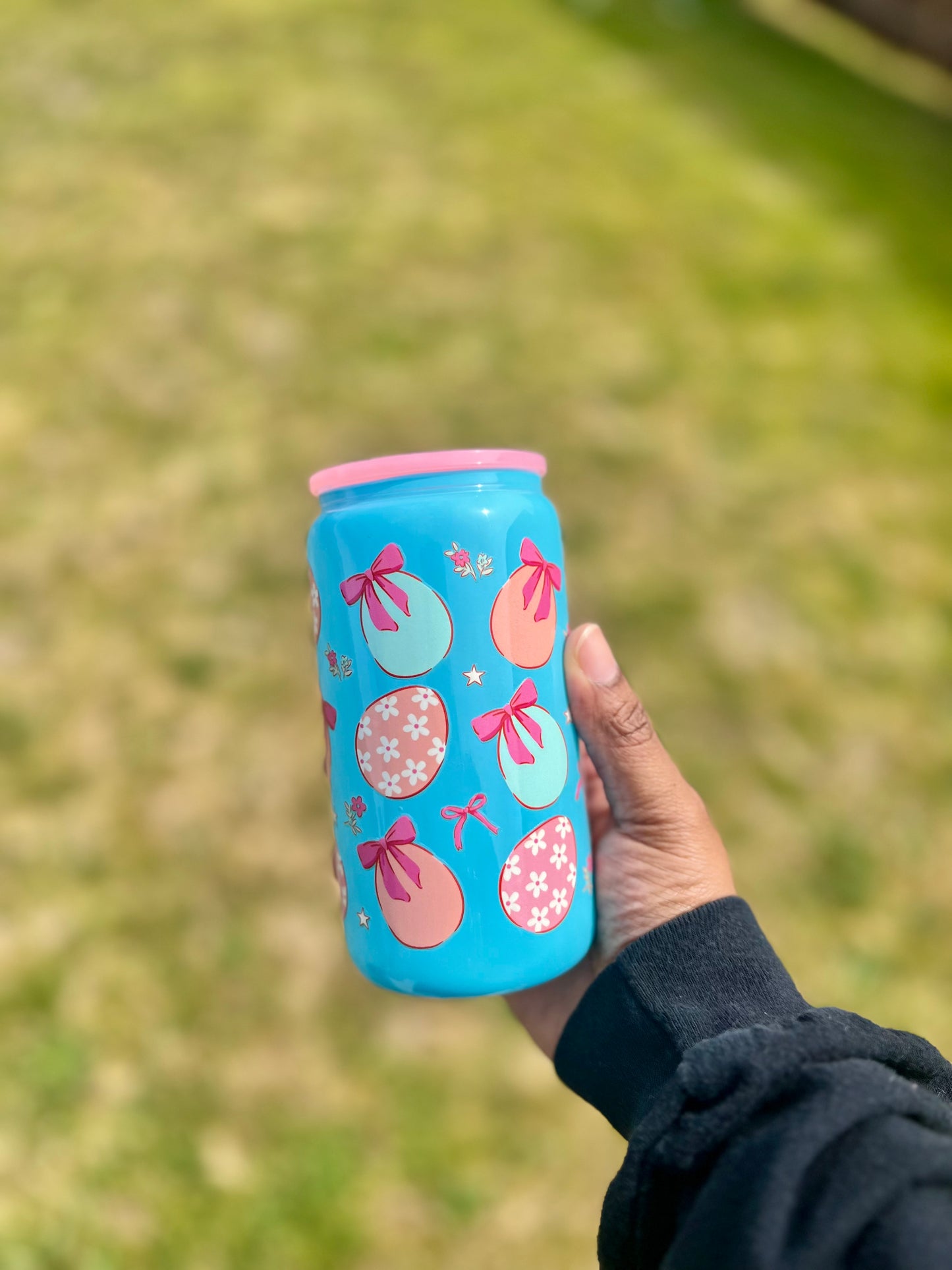 Colorful Easter Egg Glass Cup