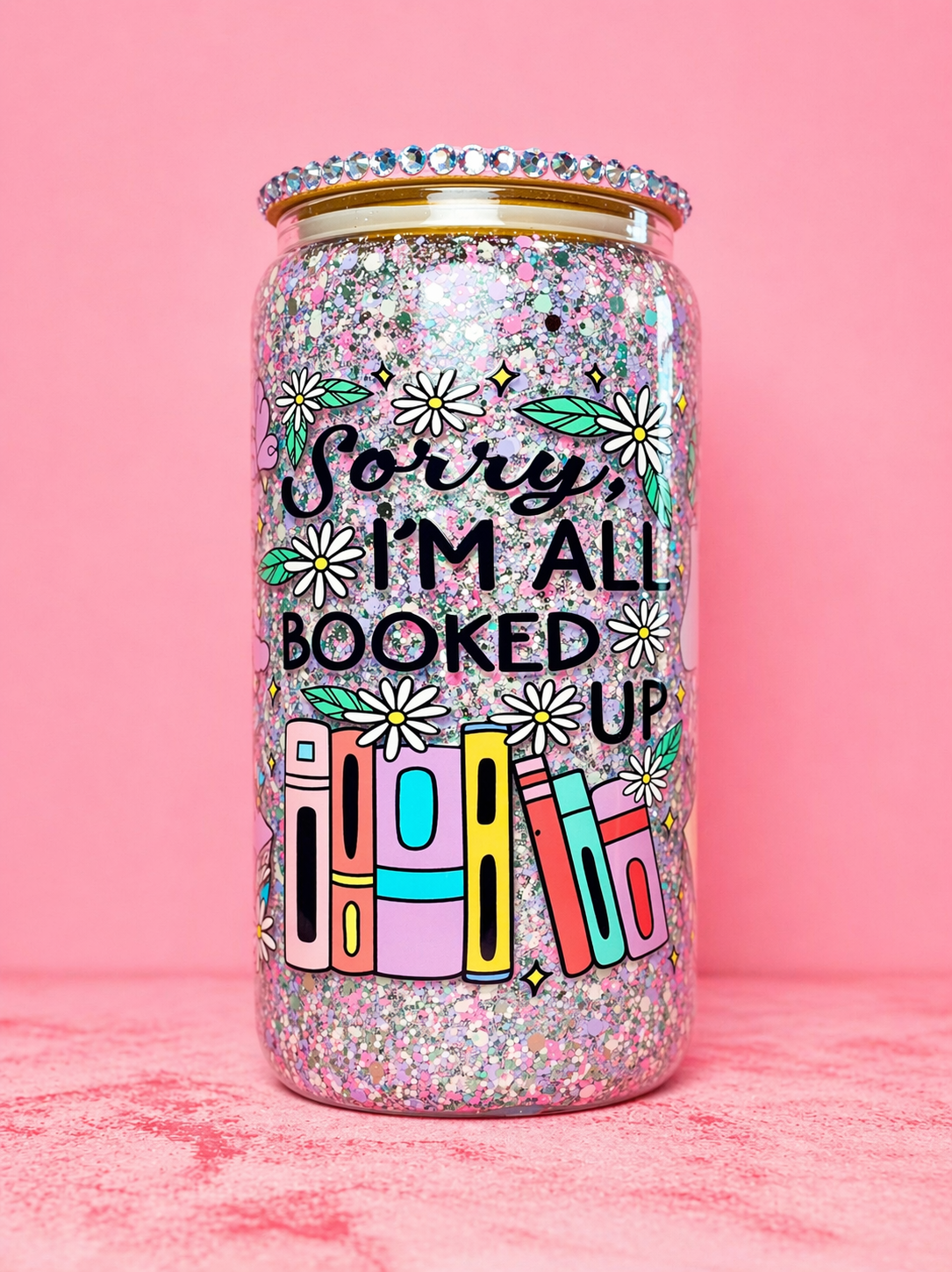 Sorry I'm All Booked Up Snowglobe Tumbler