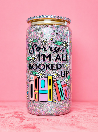 Sorry I'm All Booked Up Snowglobe Tumbler