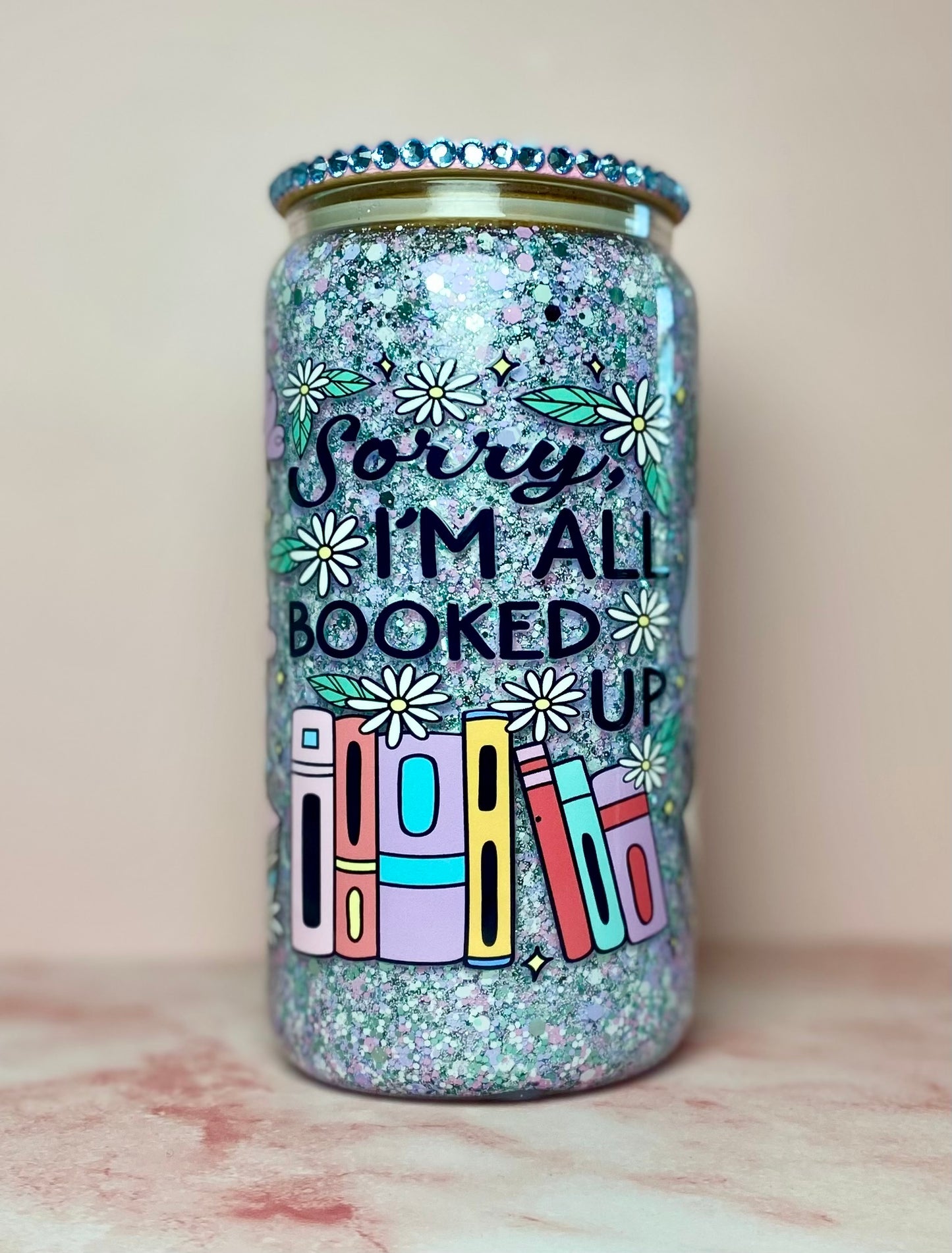 Sorry I'm All Booked Up Snowglobe Tumbler