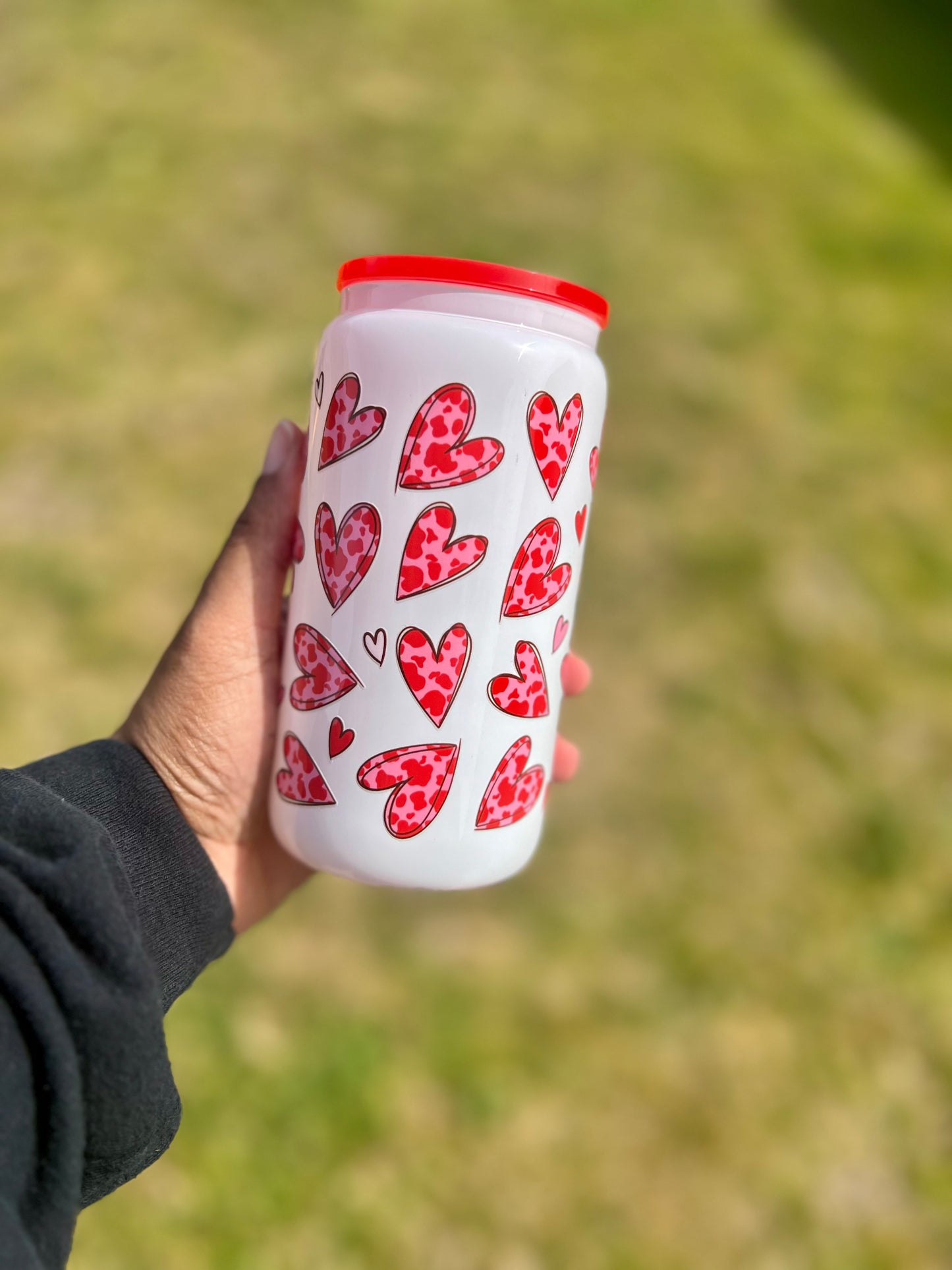 Red Heart Glass Cup