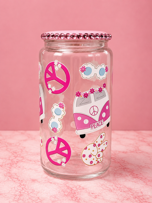 Groovy Peace Glass Cup