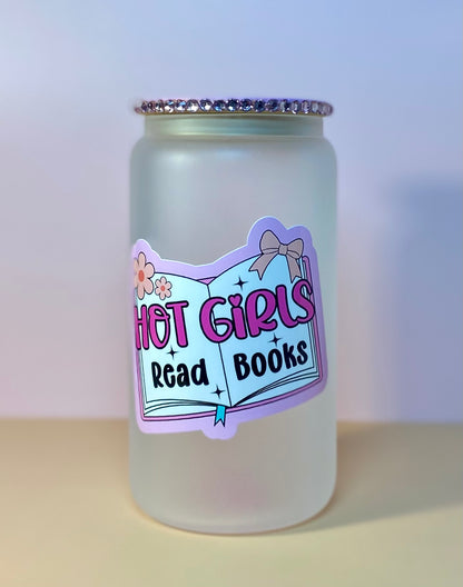 Hot Girls Read Books Glass Cup