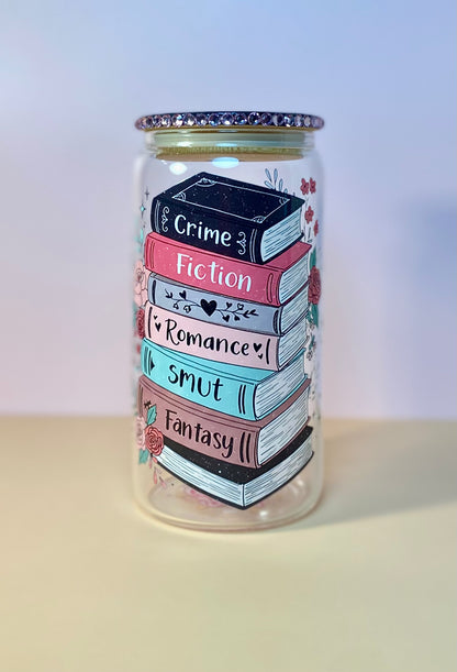 Bookish Stack Glass Cup