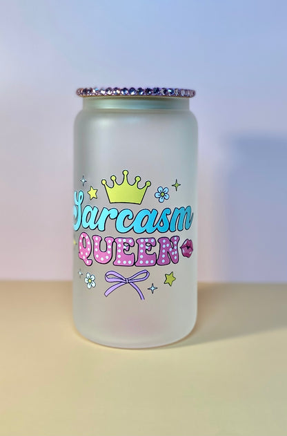 Sarcasm Queen Glass Cup