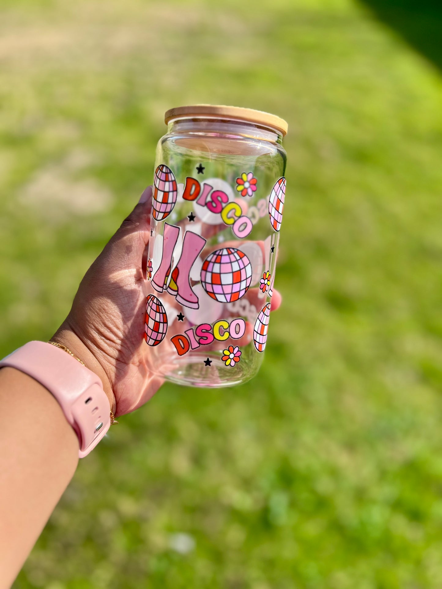 Disco Cowgirl Glass Can