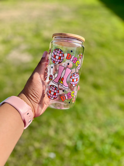 Disco Cowgirl Glass Can