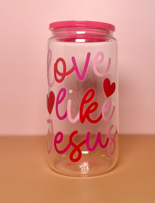 Love Like Jesus Glass Cup