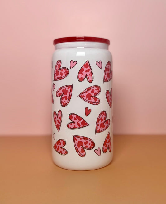 Red Heart Glass Cup