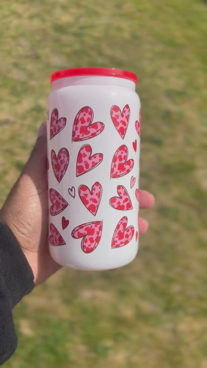 Red Heart Glass Cup