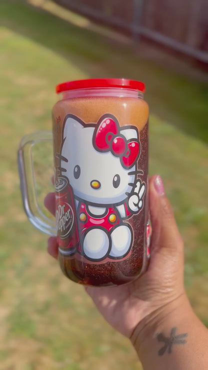 Dr.Pepper Inspired HK Glass Cup